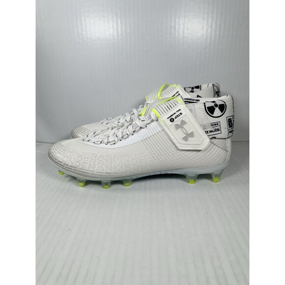 Size 10.5 Mens Under Armour Highlight MC Football Cleats White/Silver NEW main image 5